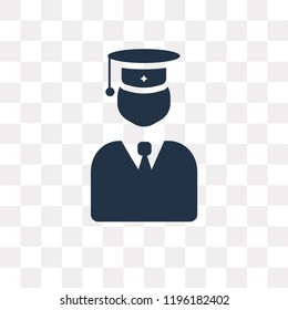 Graduation vector icon isolated on transparent background, Graduation transparency concept can be used web and mobile
