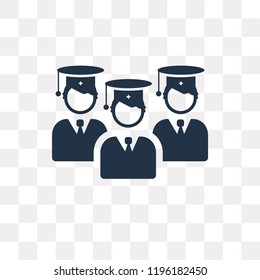 Graduation vector icon isolated on transparent background, Graduation transparency concept can be used web and mobile