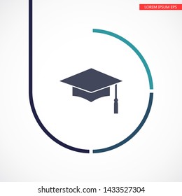 Graduation Vector icon . Lorem Ipsum Illustration design