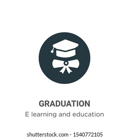 Graduation vector icon on white background. Flat vector graduation icon symbol sign from modern e learning and education collection for mobile concept and web apps design.