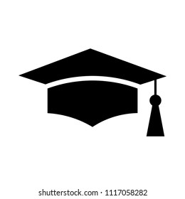 Graduation vector icon, student symbol. Simple, flat design for web or mobile app