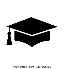 Graduation vector icon, student symbol. Simple, flat design for web or mobile app