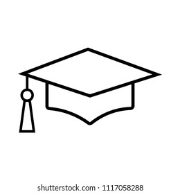 Graduation vector icon, student symbol. Simple, flat design for web or mobile app