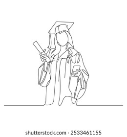 Graduation vector illustration, Abstract Line College Graduation Enjoy, 
