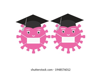Graduation Vector Illustration During Pandemic