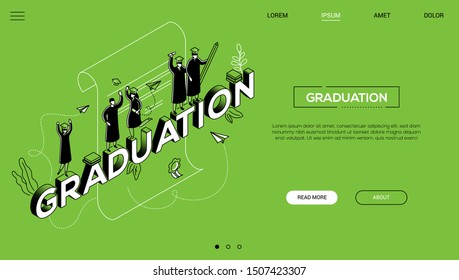 Graduation vector landing page template