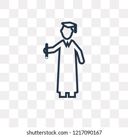 Graduation vector outline icon isolated on transparent background, high quality linear Graduation transparency concept can be used web and mobile