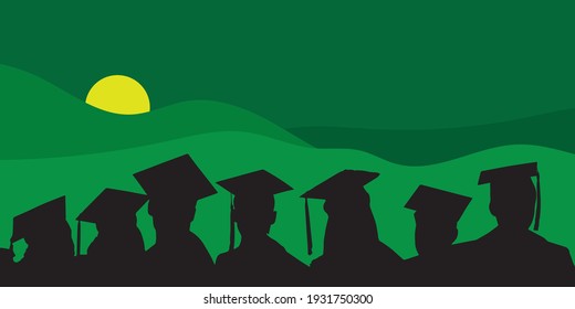 Graduation vector silhouette background for design