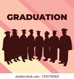 Graduation vector silhouette background for design