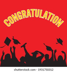 Graduation vector silhouette background for design