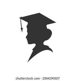 graduation woman portrait silhouette with hat