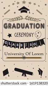 Graduation of Year 20... Graduation Poster. Vector Illustration