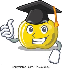 Graduation yellow apple in the character shape