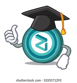 Graduation Zilliqa coin character cartoon
