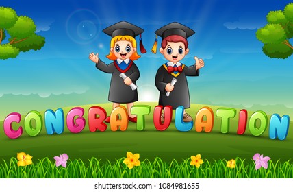 Graduations of children in morning