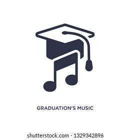 graduation's music icon. Simple element illustration from education concept. graduation's music editable symbol design on white background. Can be use for web and mobile.