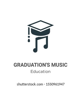 Graduation's music vector icon on white background. Flat vector graduation's music icon symbol sign from modern education collection for mobile concept and web apps design.