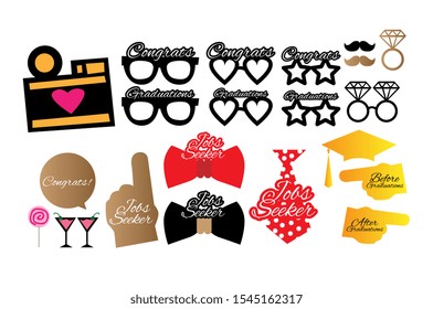graduations Photobooth Props Kit icon, Konsait graduation Photo Booth Accessories for grad decor party