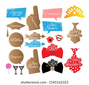 graduations Photobooth Props Kit icon, Konsait graduation Photo Booth Accessories for grad decor party
