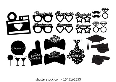 graduations Photobooth Props Kit icon, Konsait graduation Photo Booth Accessories for grad decor party