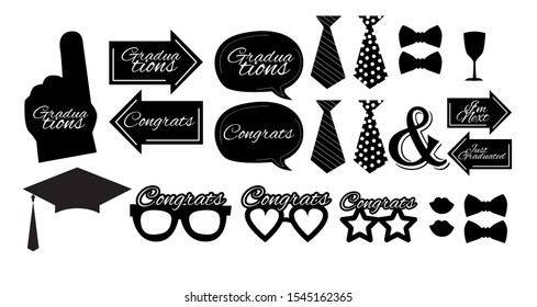 graduations Photobooth Props Kit icon, Konsait graduation Photo Booth Accessories for grad decor party