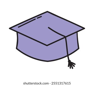 graducation cap education doodle icon isolated