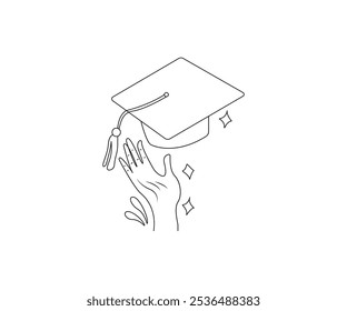 Gradution cap with hand drawing images