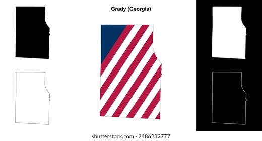 Grady County (Georgia) outline map set