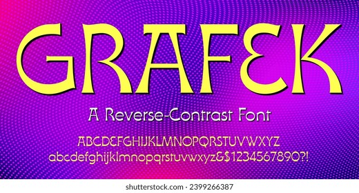 Grafek is a unique reverse-contrast modern flareserif font with an whiff of antique nautical vibes, and Oceania art.