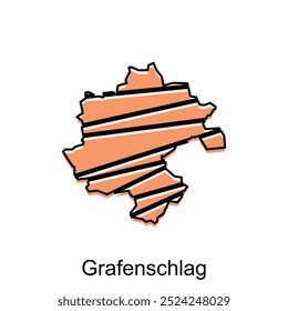 Grafenschlag map. mapa vetorial do País Austríaco com desenho geométrico. Bordas de para o seu infográfico. Modelo de design de ilustração vetorial