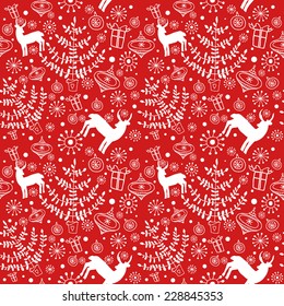 Graffic vector seamless pattern for Christmas and New Year events 