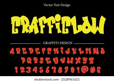 GraffiGlow Graffiti Font vector text design, Perfect For logo designing, graffiti art, vector illustration, typography, wall art, and Other projects. SHOTLISTseason. 