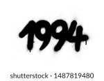 graffiti 1994 date sprayed in black over white