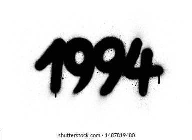 graffiti 1994 date sprayed in black over white