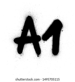 graffiti A1 sprayed in black over white