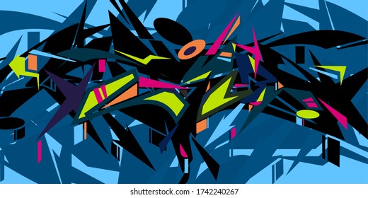 Graffiti Resumen Fondo Con Formas Geométricas