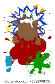 Fondo abstracto del graffiti. Abstractas moderno Mensajería muestra decoración de arte callejero, icono de discusión realizado en estilo de pintura urbana.