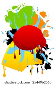 Graffiti abstract background. Abstract modern Messaging sign street art decoration, Discussion icon performed in urban painting style.