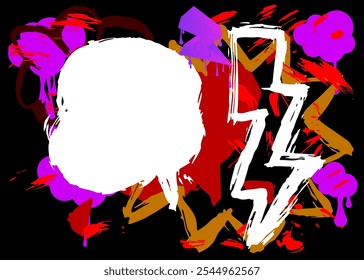 Fundo abstrato do grafite. Resumo moderno Messaging sinal rua arte decoração, Discussão ícone realizado em estilo de pintura urbana.