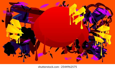 Graffiti abstract background. Abstract modern Messaging sign street art decoration, Discussion icon performed in urban painting style.