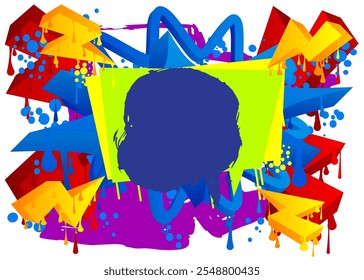 Graffiti abstract background. Abstract modern Messaging sign street art decoration, Discussion icon performed in urban painting style.