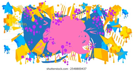 Graffiti abstract background. Abstract modern Messaging sign street art decoration, Discussion icon performed in urban painting style.