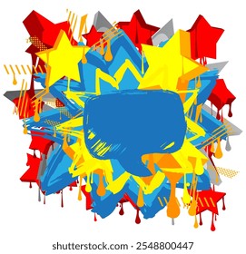 Fondo abstracto del graffiti. Abstractas moderno Mensajería muestra decoración de arte callejero, icono de discusión realizado en estilo de pintura urbana.