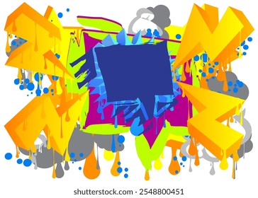 Graffiti abstract background. Abstract modern Messaging sign street art decoration, Discussion icon performed in urban painting style.