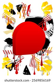 Graffiti abstract background. Abstract modern Messaging sign street art decoration, Discussion icon performed in urban painting style.