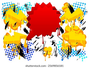 Graffiti abstract background. Abstract modern Messaging sign street art decoration, Discussion icon performed in urban painting style.