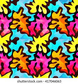 Graffiti abstract geometric objects on a black background