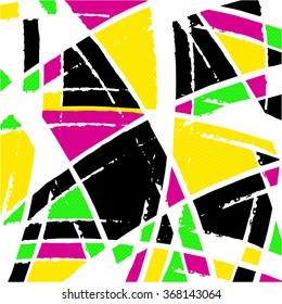 Graffiti abstract geometric pattern on a white background