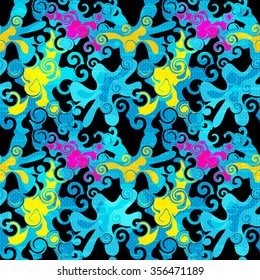 Graffiti abstract seamless pattern grunge effect vector illustration