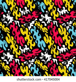 Graffiti abstract seamless pattern grunge effect vector illustration